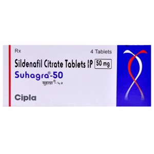 Suhagra 50 Mg Tablets Contain Sildenafil Citrate, Offering Reliable Treatment for Moderate Erectile Dysfunction in Men