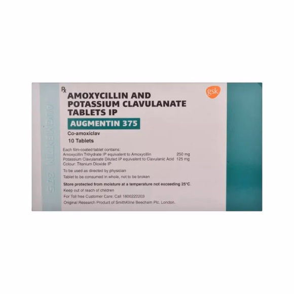 Augmentin 375 mg Augmentin 375 Mg Tablets Contain Amoxicillin and Clavulanic Acid, Used to Treat Bacterial Infections Effectively