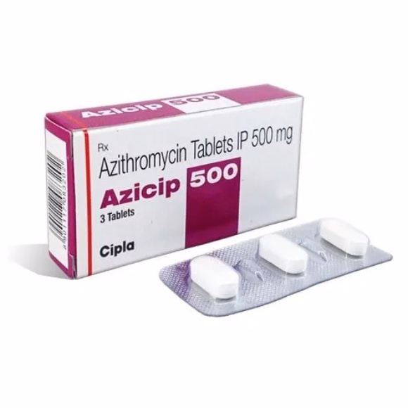 Azicip 500 Azicip 500 Mg Tablets Contain Azithromycin, Offering Strong Antibiotic Treatment for Bacterial Infections Effectively