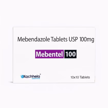 Mebendazole 100 Mg Tablets Used to Treat Intestinal Worm Infections Such as Pinworms and Roundworms Effectively