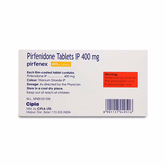 Pirfenex 400 Mg (Pirfenidone) Pirfenex 400 Tablets Offer Reliable Treatment for Pulmonary Fibrosis by Reducing Inflammation and Lung Tissue Damage