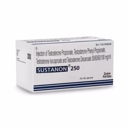 Sustanon 250 mg testosterone injection packaging for bodybuilding and TRT use