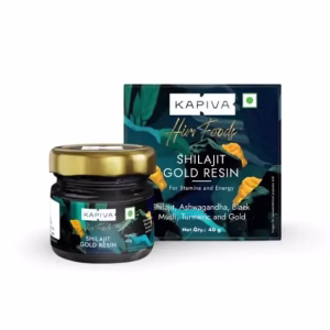 Kapiva Shilajit Gold Resin Jar with 24 Karat Gold Bhasma for Men Strength and Stamina